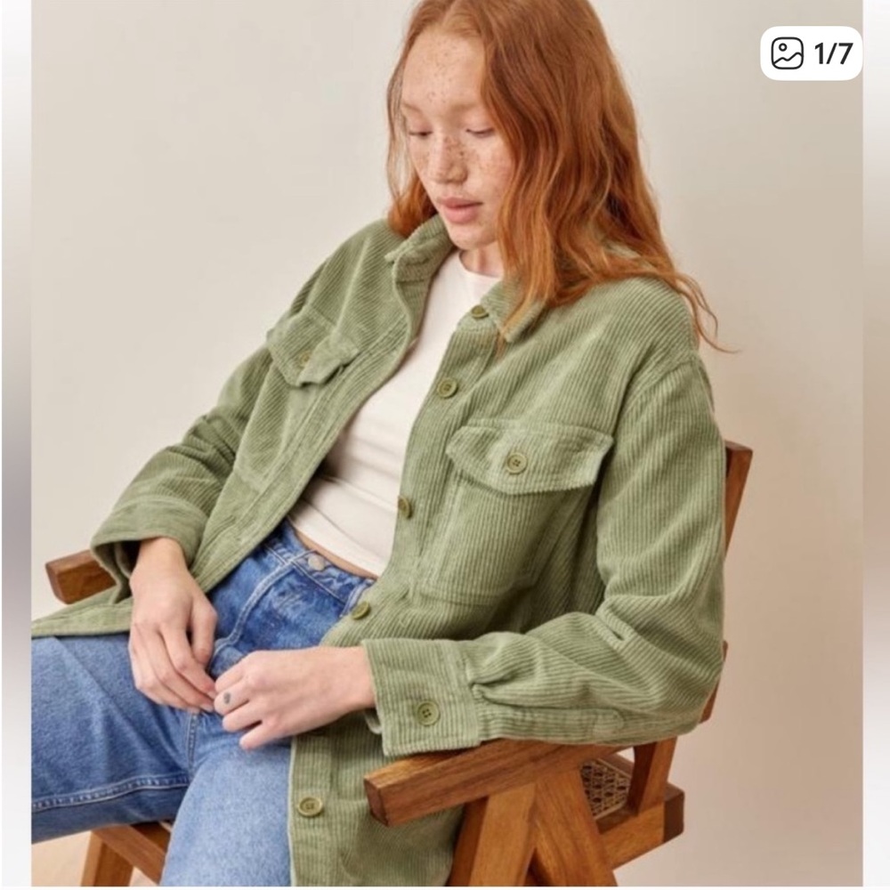 Reformation artichoke Green Corduroy Jacket size xs - Picture 3 of 8